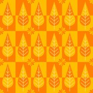 golden Autumn trees vector pattern N2