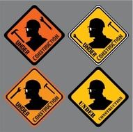 under construction sign caution sign board
