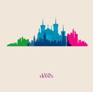 Vector silhouettes of the city N5