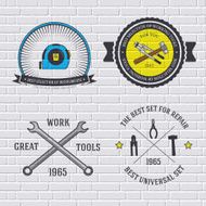 work tools set label template of emblem elements N2