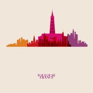 Vector silhouettes of the city N7