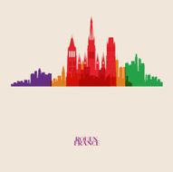 Vector silhouettes of the city N8