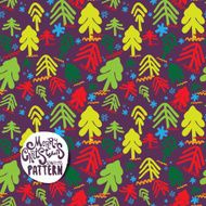Color christmas trees on violet background vector illustration N2