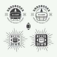 Set of rugby and american football labels emblems logo