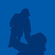 mother and son stylized vector silhouette stock N2