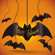 Key Chain Bats in Halloween Poster Vector Illustration