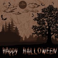 Halloween Landscape with Inscription
