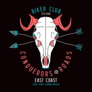 Skull animal biker club emblem N2