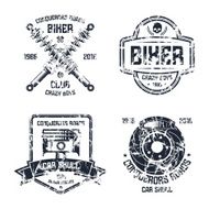 Car repair and biker club emblems