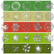 Set of treetop symbols for architectural or landscape design N2