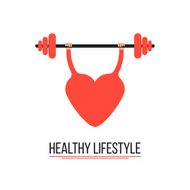concept of healthy lifestyle with training heart