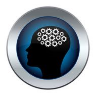 button with the image of a head mechanism