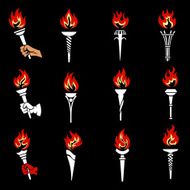 Fire torch icons