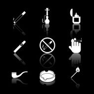 Vector cigarette hookah and cigar icons