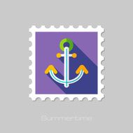Anchor flat stamp with long shadow