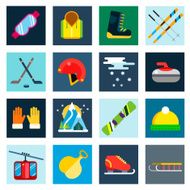 Winter sport vector icons set N4