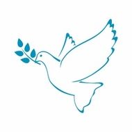 Peace Dove with Olive branch Vector Illustration