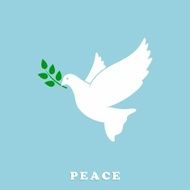 Peace Dove with Olive branch Vector Illustration N2
