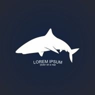 Shark on a blue background Vector Illustration