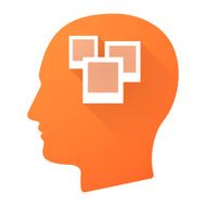 Male head icon with a bunch of photos