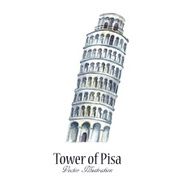 Watercolor tower of Pisa