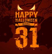 Vector Happy halloween orange message and eyes