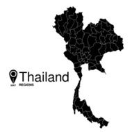 Regions map of Thailand Thailand