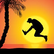 Vector silhouette of a man N329