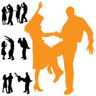 Vector Silhouette Of People N499