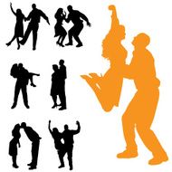 Vector Silhouette Of People N500