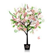 Floral tree in the pot for your design N2