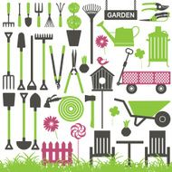 Gardening related vector icons 7