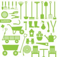 Gardening related vector icons 5