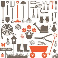 Gardening related vector icons 4