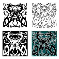 Dragons celtic knot vintage pattern N2