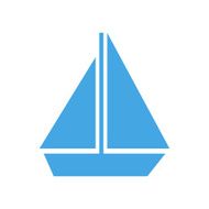 Sail boat icon minimal flat design style vector illustration