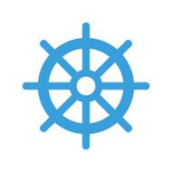Ship steering wheel icon minimal flat design style rudder symbol