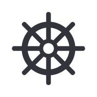 Ship steering wheel icon minimal flat design style rudder symbol N2