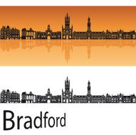 Bradford skyline in orange background