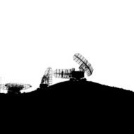 Silhouette military radar dish Vector illustration N4