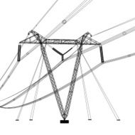 Silhouette of high voltage power lines Vector illustration N8