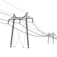 Silhouette of high voltage power lines Vector illustration N9
