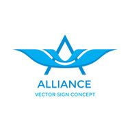 Letter A with wings - vector sign concept illustration N2