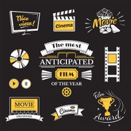 Movie signs set cinema logos and film labels N2