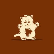 Cute kitten Vector Illustration
