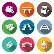 Bridge construction icons set Vector Illustration