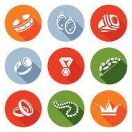 Bijouterie icons set Vector Illustration