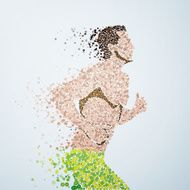 Abstract image of a Athlete running man from the circles