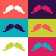 Abstract background with hand draw hipster mustache N2