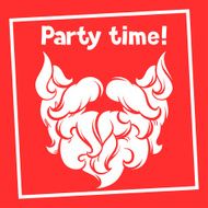 Party time background with Santa mustache and beard N2
